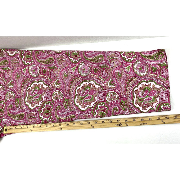 Talbots Pants Womens Size Medium Pink Green Paisley Capri Slacks Side Zip - Picture 9 of 12